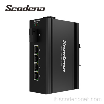 IP40 1 porta ottica 4 10/100m convertitore media industriale Ethernet Fast Ethernet 4 Ports Converter